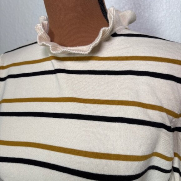 Who What Wear Striped Mock Neck Sweater – Size M - Picture 2 of 5
